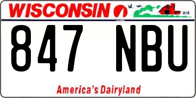 WI license plate 847NBU