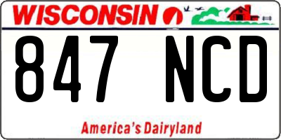 WI license plate 847NCD