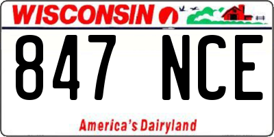 WI license plate 847NCE