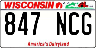 WI license plate 847NCG