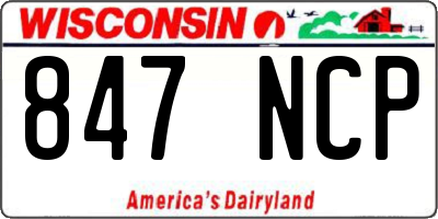 WI license plate 847NCP