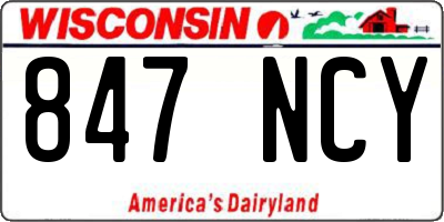 WI license plate 847NCY