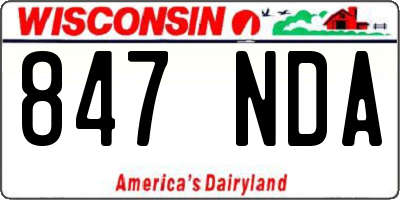 WI license plate 847NDA