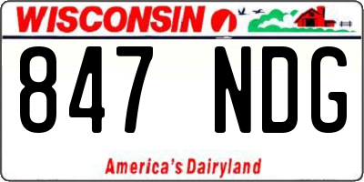 WI license plate 847NDG