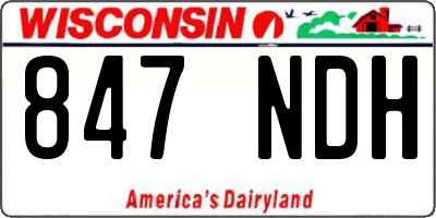 WI license plate 847NDH