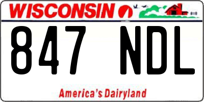 WI license plate 847NDL