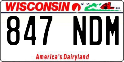 WI license plate 847NDM