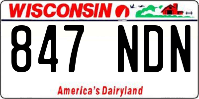 WI license plate 847NDN