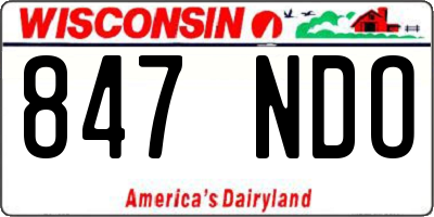 WI license plate 847NDO