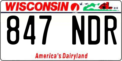 WI license plate 847NDR