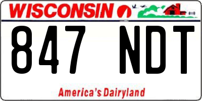WI license plate 847NDT