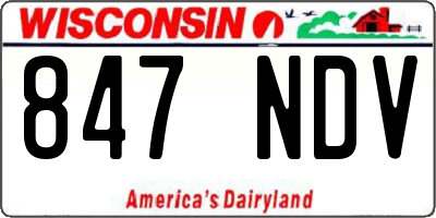 WI license plate 847NDV