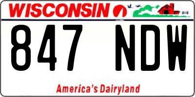 WI license plate 847NDW