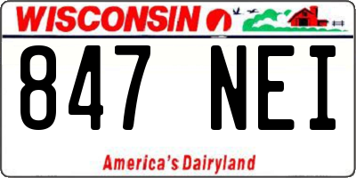 WI license plate 847NEI