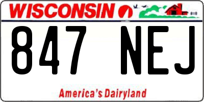 WI license plate 847NEJ