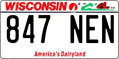 WI license plate 847NEN
