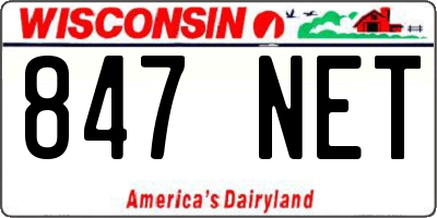 WI license plate 847NET