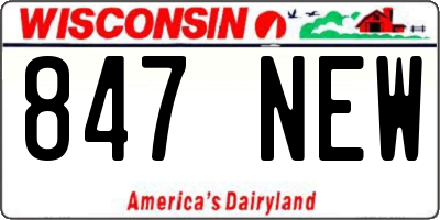 WI license plate 847NEW