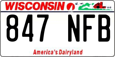 WI license plate 847NFB