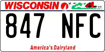 WI license plate 847NFC