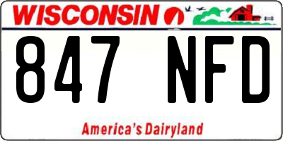 WI license plate 847NFD