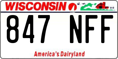 WI license plate 847NFF