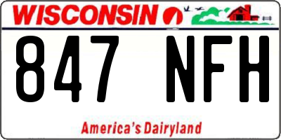 WI license plate 847NFH