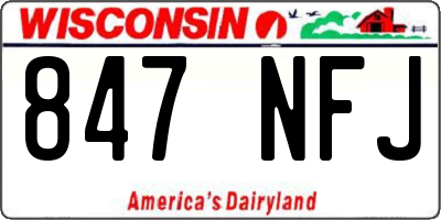 WI license plate 847NFJ
