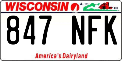 WI license plate 847NFK