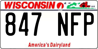 WI license plate 847NFP
