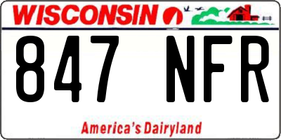 WI license plate 847NFR