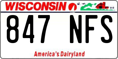 WI license plate 847NFS