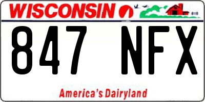 WI license plate 847NFX