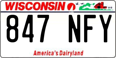 WI license plate 847NFY