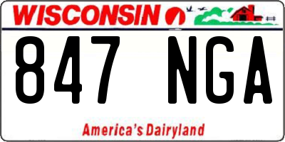 WI license plate 847NGA