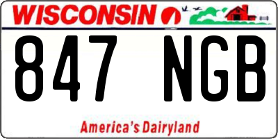 WI license plate 847NGB