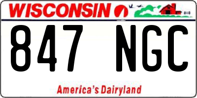 WI license plate 847NGC