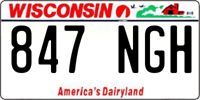 WI license plate 847NGH