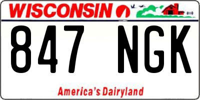 WI license plate 847NGK