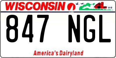 WI license plate 847NGL