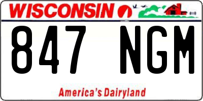 WI license plate 847NGM