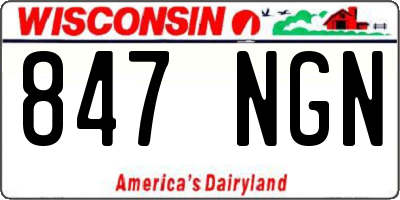 WI license plate 847NGN