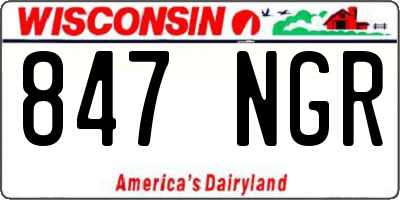 WI license plate 847NGR
