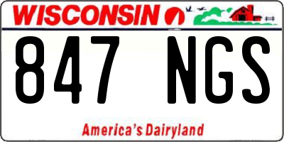 WI license plate 847NGS