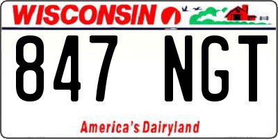 WI license plate 847NGT
