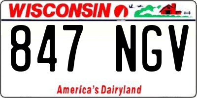 WI license plate 847NGV