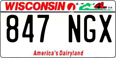 WI license plate 847NGX