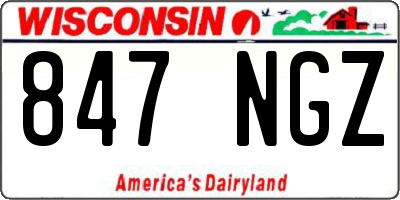 WI license plate 847NGZ
