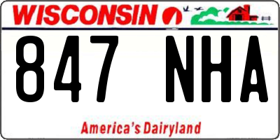 WI license plate 847NHA