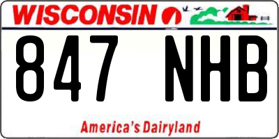 WI license plate 847NHB